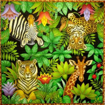 127 Animals Africa: Divers - 3-ply (black) - CASPARI