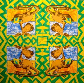 029 Animals Africa: Divers - 3-ply - Kangaroo - Künstler - CS