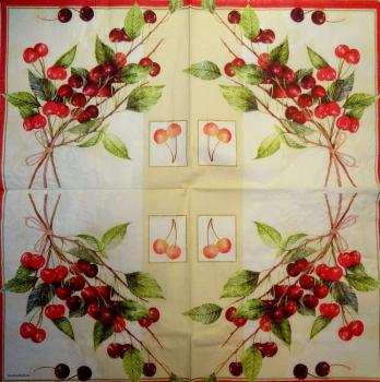 054 Cherries,  Plums - 3-ply - Ambiente