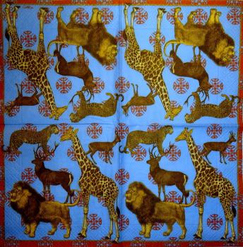 103 Animals Africa: Divers - 3-ply (blue) - Caspari - CS