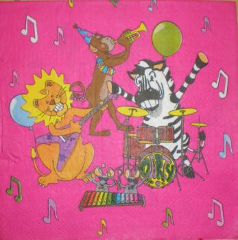 082 Tiere Afrika: Diverse - 2-lagig - (rosa)