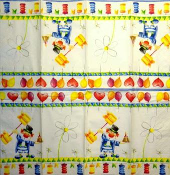 030 Clowns - 4-ply - Paper Design - Handkerchief