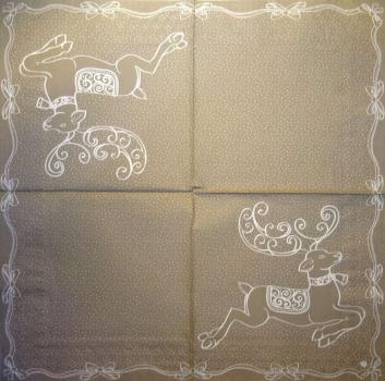 289 Hirsche - 3-lagig (grau)