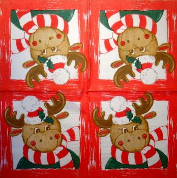 306 Hirsche - 3-lagig (rot)