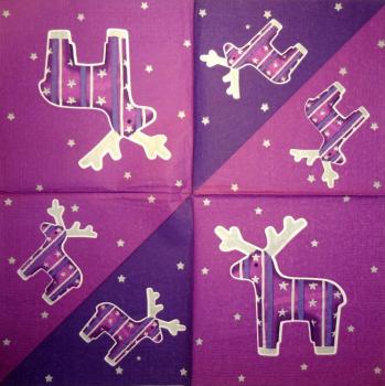 349 Hirsche - 3-lagig (lila)