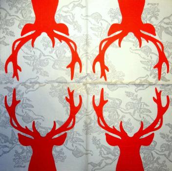 194 Deer - 3-ply (weiß/rot) - ppd - G.v.d.Flierdt