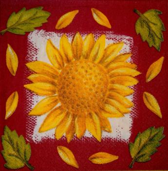005 Sonnenblumen - 3 lagig (rot)