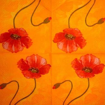 174 Anemonen, Mohn - 3-lagig(orange)