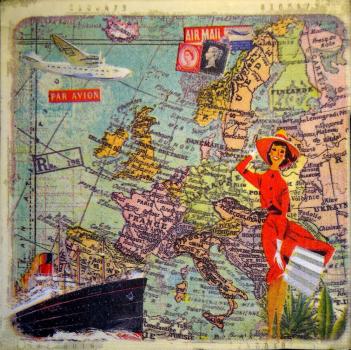 058 Mediterranean Sea - 3-ply - ppd - Gwenaelle Trolez 2014 - Map of the World