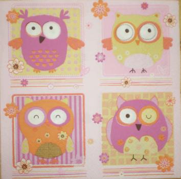 006 Eulen - 3-lagig (rosa) - Maki