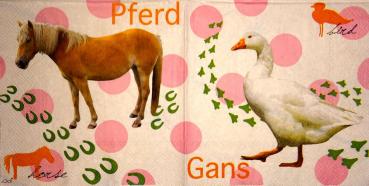 067 Horses - 3-ply (pink) - Click / Ihr