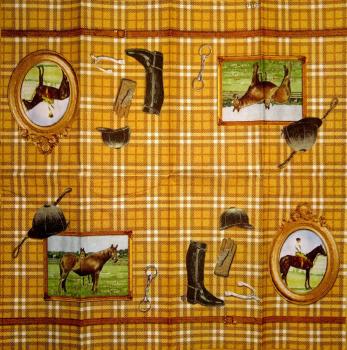 077 Horses - 4-ply - Ihr - Handkerchief