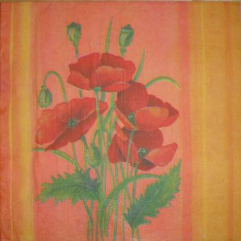 014 Anemones, Poppy - 3-ply