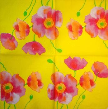 178 Anemonen, Mohn - 3-lagig(gelb)