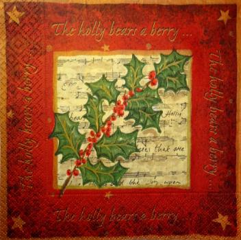 002 Christmas Flowers - 3-ply (red)