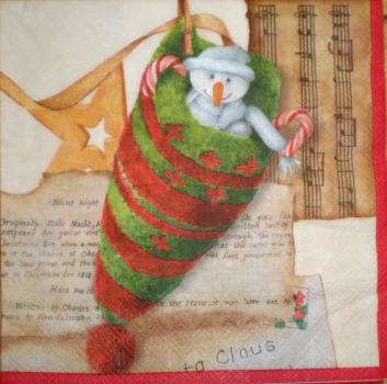 091 Snowman - 3-ply (red) - Ambiente