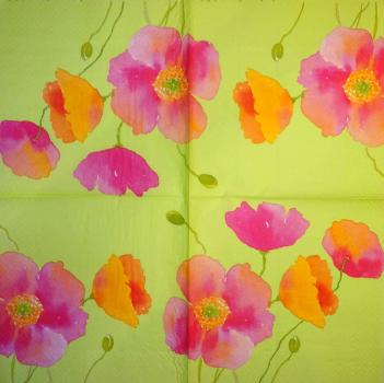 178 Anemones, Poppy - 3-lagig(grün)