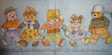 167 Katzen - 3-lagig (blau)