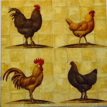 086 Rooster,  Hen - 3-ply - Paper Design - CS