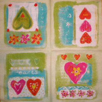 031 Heart / Hearts - 3-ply (grün) - Ihr