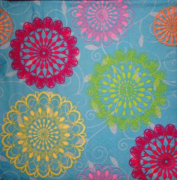 074 Muster - 3-lagig (blau)