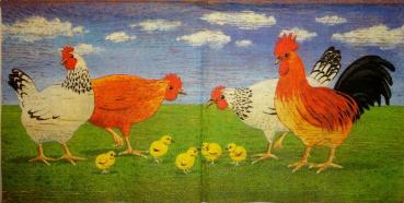 009 Rooster,  Hen - 3-ply