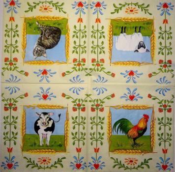 011 Rooster,  Hen - 3 ply - (cream) - Ihr