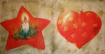 049 Heart / Hearts - 3-ply (gold/red) - Ihr
