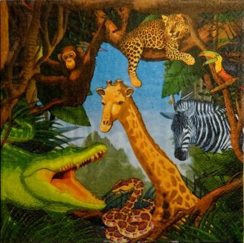 130 Animals Africa: Divers - 3-ply - Amscan