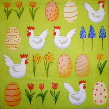 026 Hahn, Huhn - 3-lagig (grün) - Atelier