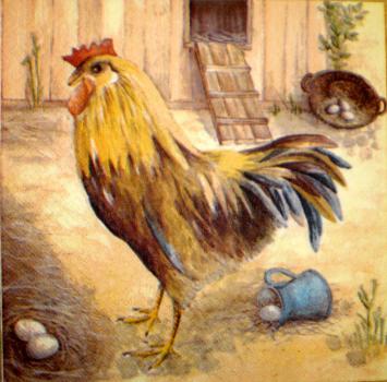 055 Rooster,  Hen - 3-ply