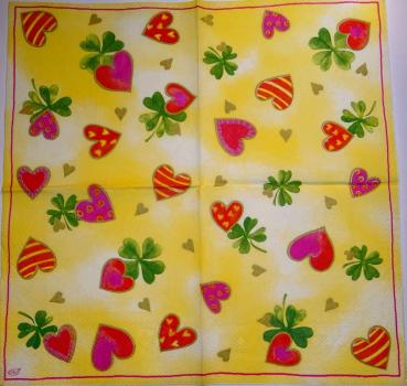 138 Heart / Hearts - 3-ply (yellow) -  Ihr