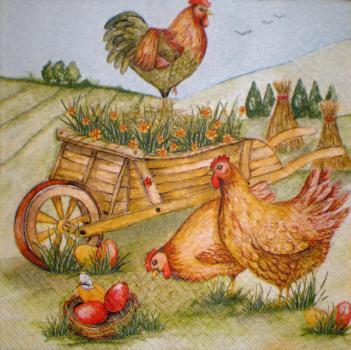 063 Rooster,  Hen - 3-ply