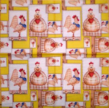 071 Hahn, Huhn - 3-lagig - (gelb)