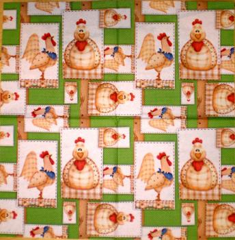 071 Hahn, Huhn - 3-lagig - (grün)