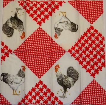 081 Rooster,  Hen - 4-ply - (red) - Ihr Handkerchief