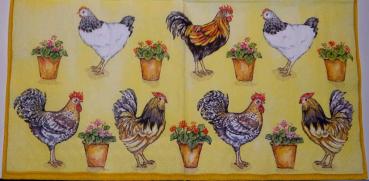 082 Hahn, Huhn - 3-lagig - (gelb) - Ihr