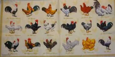 084 Hahn, Huhn - 3-lagig - (creme) - Ambiente