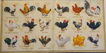 084 Rooster,  Hen - 3-ply - (cream) - Ambiente CS