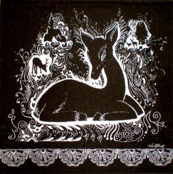 109 Deer - 3-ply (schwarz/weiß) - ppd - G.v.d.Flierdt