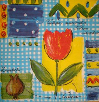 003 Tulips - 3-ply (blue)