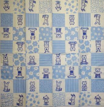 087 Teddy - 4 lagig (blau) - Braunies Taschentuch