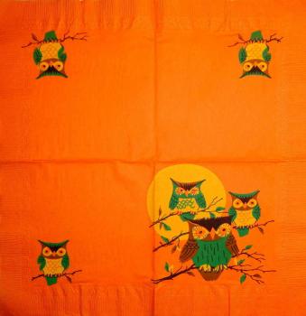 016 Eulen - 3-lagig - 35x35cm