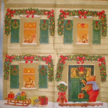010 Bären Christmas - 3-ply (beige)