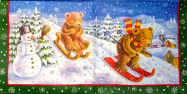 050 Bären Christmas - 3-ply (grün) - Ambiente
