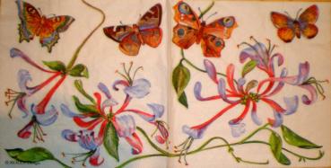 067 Schmetterlinge - 3 lagig (lila) - MOLCA