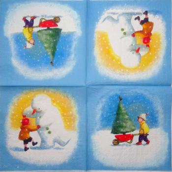 120 Schneemann - 3-lagig -1/1 (blau) - Ihr