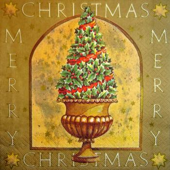 060 Christmas Flowers - 3-ply (brown)