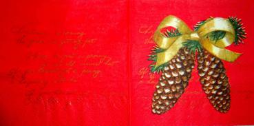 061 Christmas Flowers - 3-ply (red)