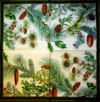 064 Weihnachten Blumen - 3-lagig - Ihr
